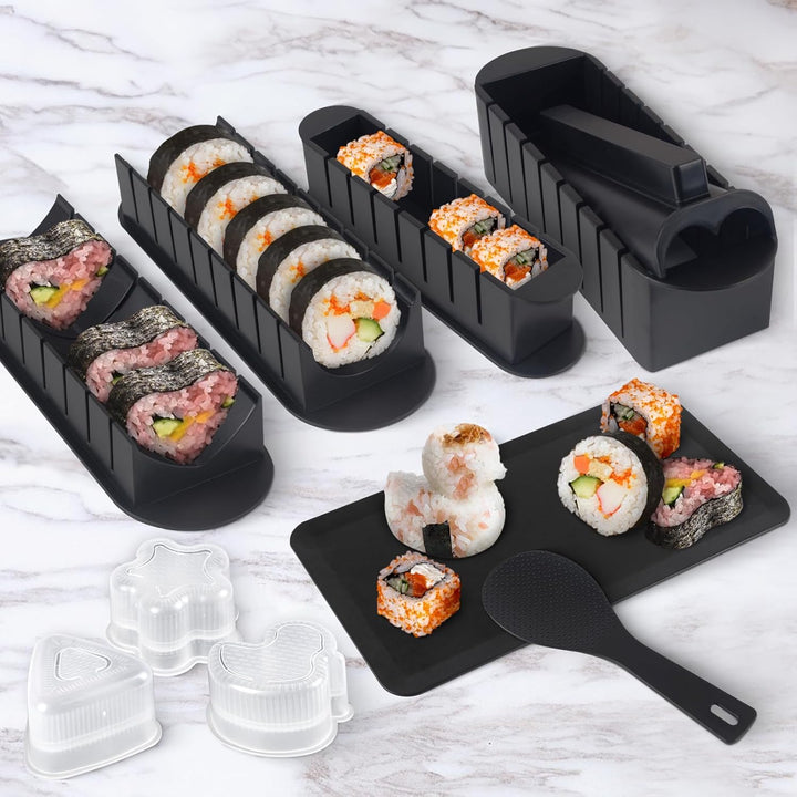 SKYSER Sushi Maker set, 20 Artikel Kit für Anfänger zum selber machen, Kann als Sushiteller verwende