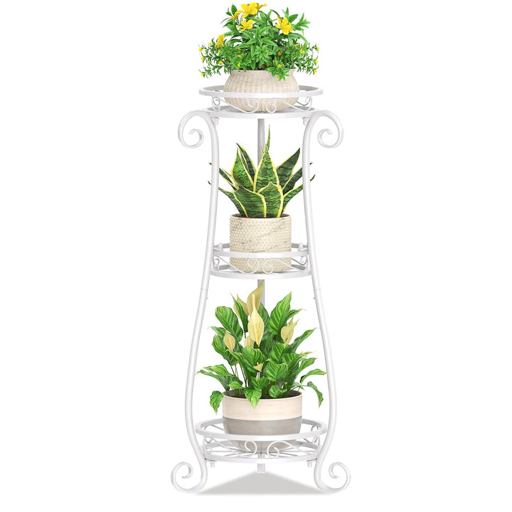3 Etagen Blumenständer Pflanzenständer Blumenetagere Pflanzenregal aus Metall für grosse Töpfe Indoo