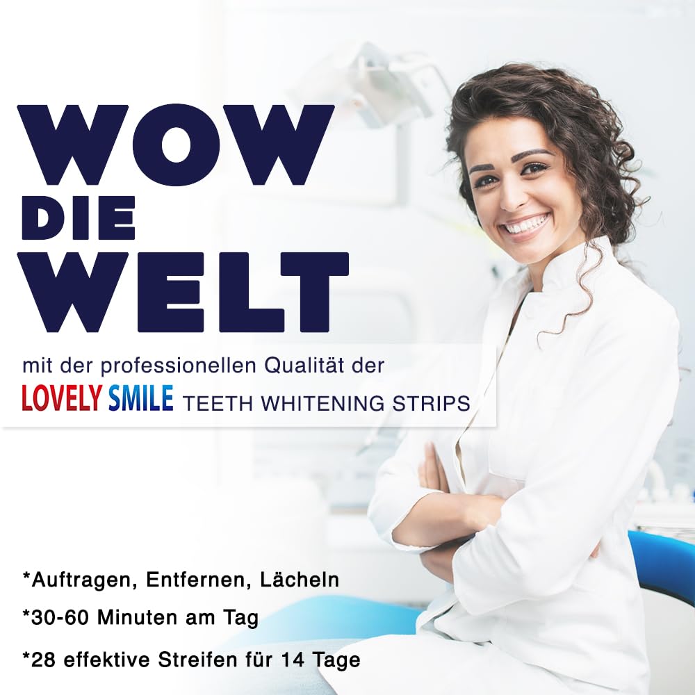 28 LOVELY SMILE Premium Line Teeth Whitening Strips - Zahnaufhellung ohne Zahnempfindlichkeit, Perox