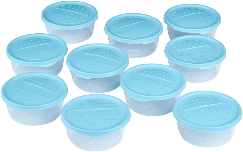 Pizzaballenbox Piccolo 10er Set – Gärboxen mit Deckel Farbe türkis – lebensmittelechte Mealprepbox f