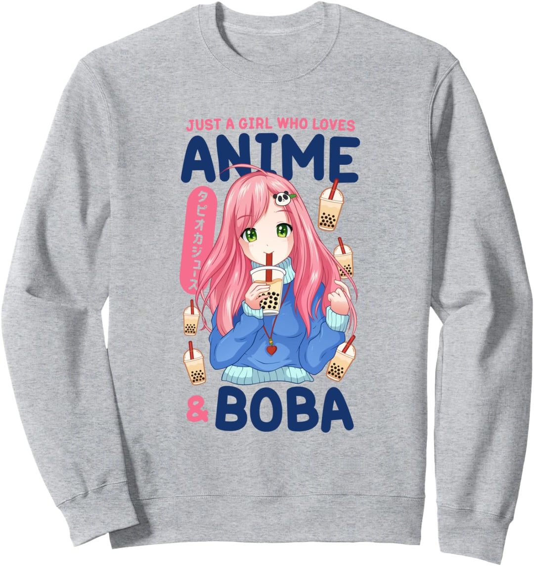 Kawaii Niedlich Anime Mädchen Otaku Japanisch Boba Tee Sweatshirt