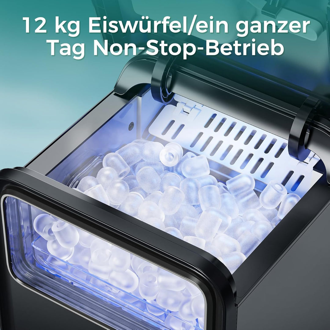 Eiswürfelmaschine Klein, Eiswürfelbereiter Ice Cube Maker, 9 Würfel in 6 Minuten fertig, Eiswürfelma