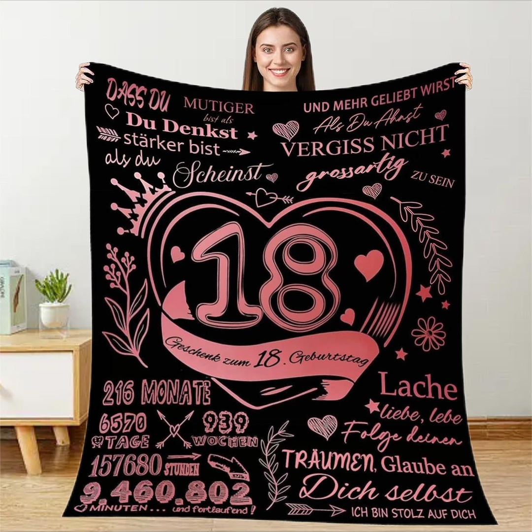 Kuscheldecke Flauschige Decke Geschenke An Meine 18. Geburtstag mädchen,Mama's Soft Positive Encoura