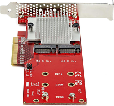 StarTech.com Dual M.2 PCIe SSD Adapter Karte - x8 / x16 Dual NVMe oder AHCI M.2 SSD zu PCI Express 3