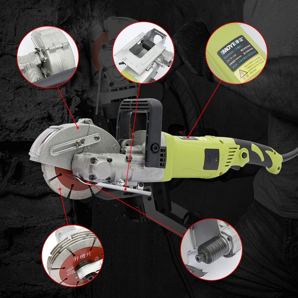 Nutmaschine für Wände, Kanalschneider, 6500 U/min, 4000 W, Betonschneider zum Schneiden von Rillen a