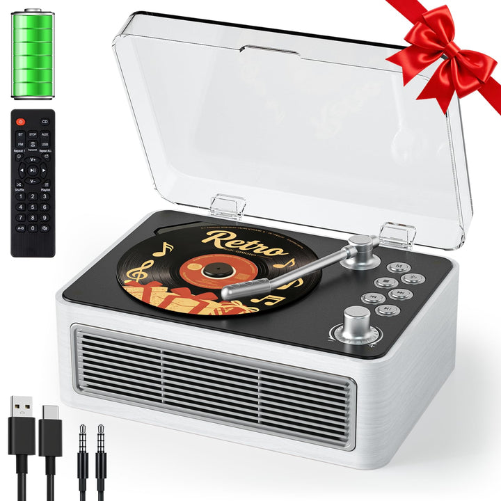 Gueray Tragbarer CD Player Bluetooth CD-Player mit Lautsprecher & Radio & Fernbedienung Unterstützt
