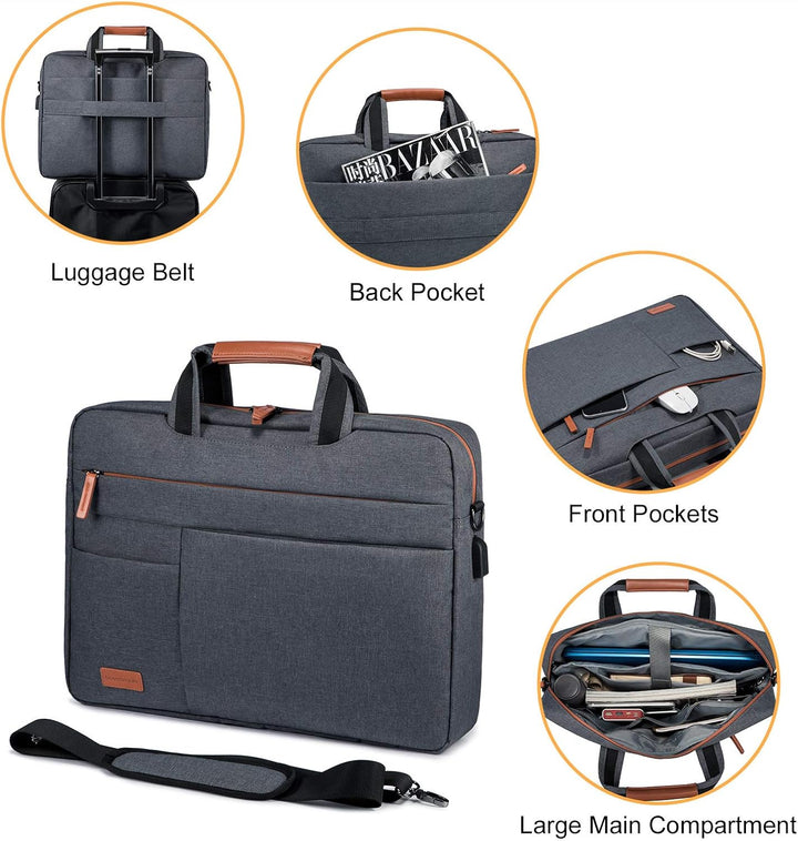 LOVEVOOK Laptop Tasche 15.6 Zoll Notebook Tasche 15.6 Zoll Wasserdicht Aktentasche Herren Schulterta