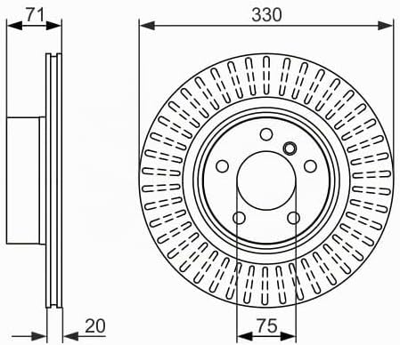 Bosch BD1559 Bremsscheiben - Hinterachse - ECE-R90 Zertifizierung - eine Bremsscheibe