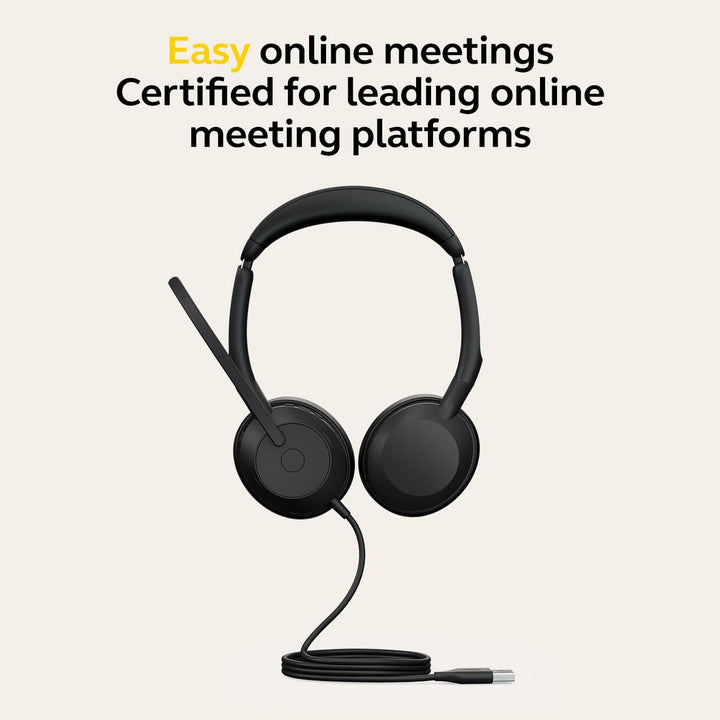 Jabra Evolve2 50 - Kabelgebundenes Stereo-Headset Air Comfort - Mikrofone mit aktiver Geräuschunterd