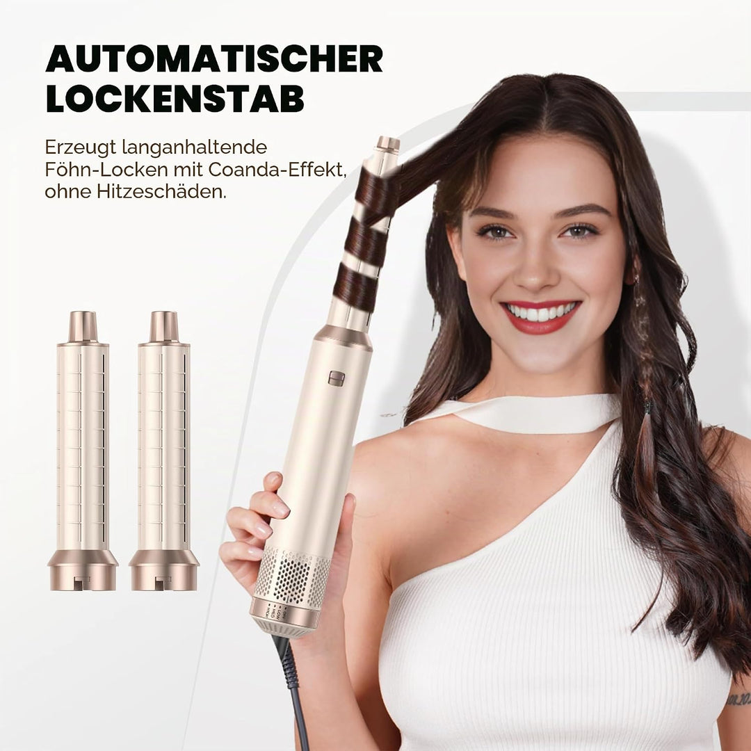 UKLISS Hair Styler Set Hairstyler 5 in 1 Haarstyler, Airstyler Air Curlers Gold, Gold