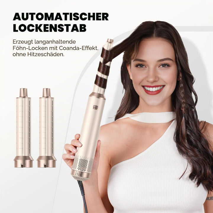 UKLISS Hair Styler Set Hairstyler 5 in 1 Haarstyler, Airstyler Air Curlers Gold, Gold