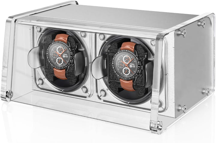 Watch Winder Smith Uhrenbeweger mit Mittelrotationsstoppfunktion – für 2 Uhren – geeignet für grosse