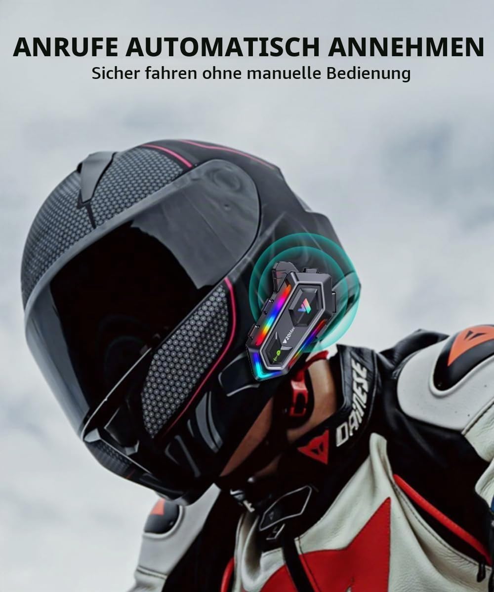 Motorradhelm Lautsprecher, wasserdichtes Motorradhelm Gegensprechanlage Kommunikationssystem Bluetoo