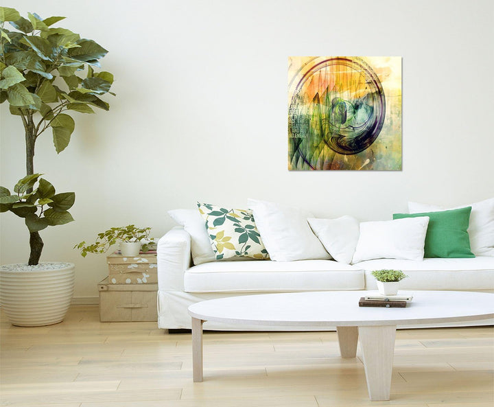 Paul Sinus Art Kosmische Energien - Abstrakt341_60x60cm Bild auf Leinwand farbenfroh Abstraktes Moti