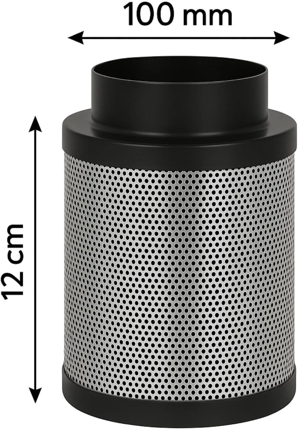 Weedness Airontek Aktivkohlefilter Grow 140 m³/h 100-120 mm 12 cm - Anti Geruch Belüftung Geruchsfil