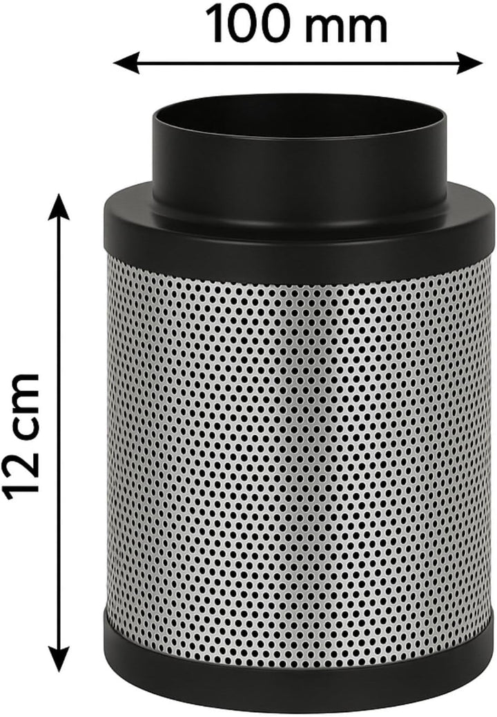 Weedness Airontek Aktivkohlefilter Grow 140 m³/h 100-120 mm 12 cm - Anti Geruch Belüftung Geruchsfil