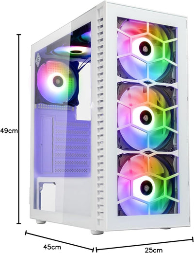 Kolink Observatory HF Glass PC-Gehäuse, Sechs ARGB-Lüfter, 330 mm GPU-Freiheit, ATX-Motherboard, Gla