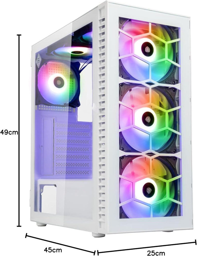 Kolink Observatory HF Glass PC-Gehäuse, Sechs ARGB-Lüfter, 330 mm GPU-Freiheit, ATX-Motherboard, Gla