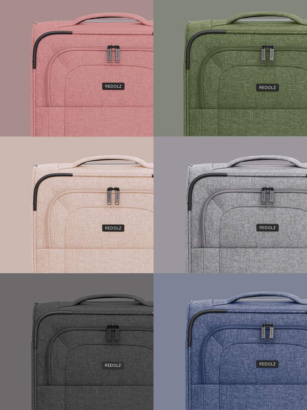 REDOLZ MEDIUM Weichschalen Koffer für Männer & Frauen | Leichter Trolley 67 cm mit 4 Doppelrollen &