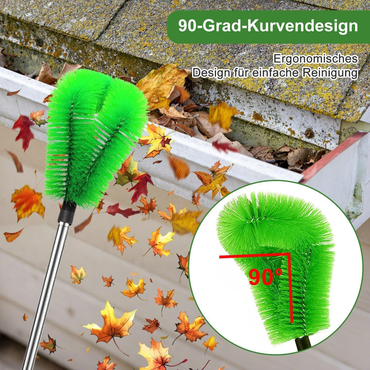 Dachrinnenreiniger Teleskop Dachrinnenbürste mit 6Pcs Teleskopstiel 250cm Dachrinnenreinigungsbürste