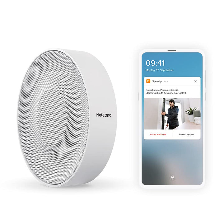 Netatmo Smarte Innen-Alarmsirene, drahtlos, WLAN, 110 dB, automatische Aktivierung/Deaktivierung, ke