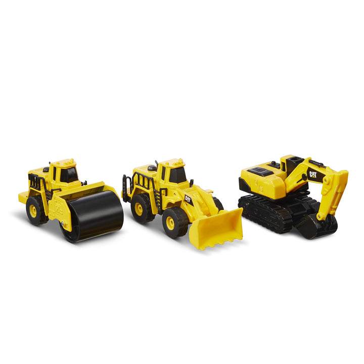 CatToysOfficial | Construction 3er-Pack Druckgussmetall Baustellenfahrzeuge Kinder| Bagger, Walze un