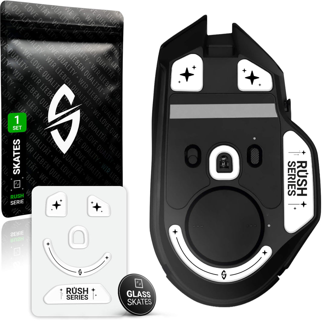 SensoryBoost Rush Glas Glides Set kompatibel mit Razer Basilisk V3 PRO - Ultra Schnell & Sanft, Poli