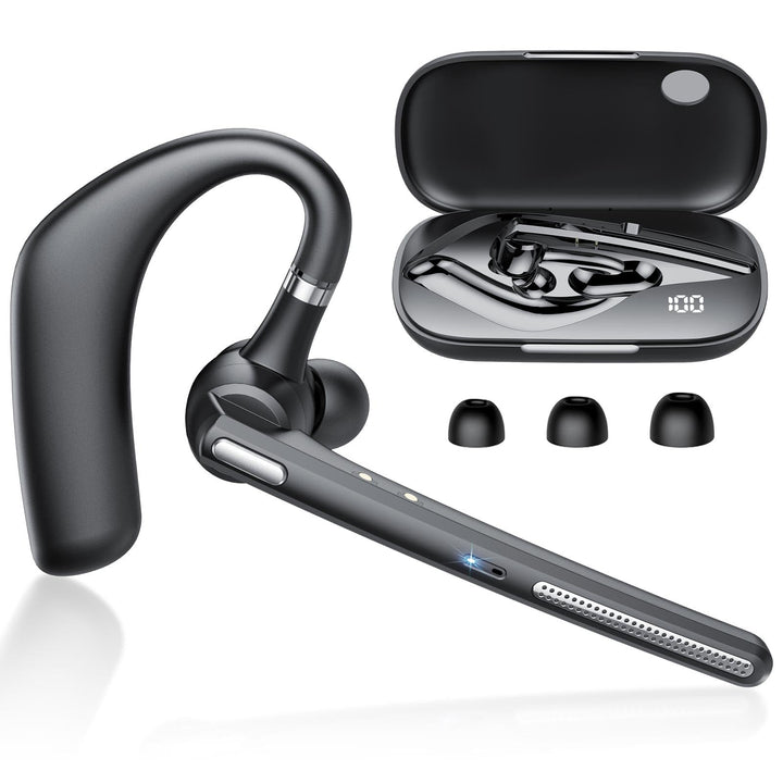 Bluetooth Headset V5.4, 100 Std Freisprecheinrichtung Wireless Headset mit LED-Ladebox, ENC Dual Ger