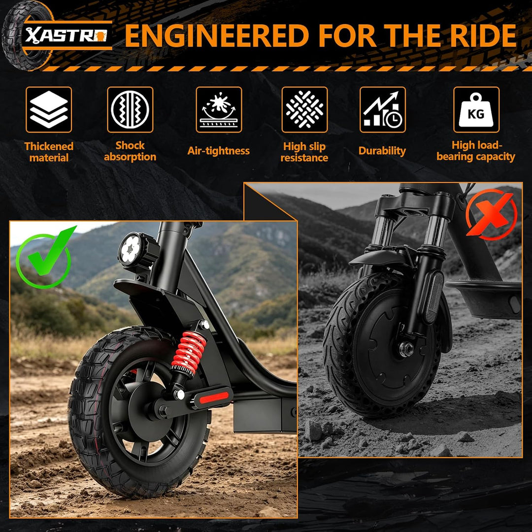 Xastro 2 PCS 255x80 Aussenreifen Reifen 2 PCS 10x2.5 Schlauch 80/65-6 E Scooter Reifen 255x80 Offroa