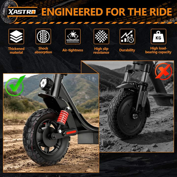 Xastro 2 PCS 255x80 Aussenreifen Reifen 2 PCS 10x2.5 Schlauch 80/65-6 E Scooter Reifen 255x80 Offroa