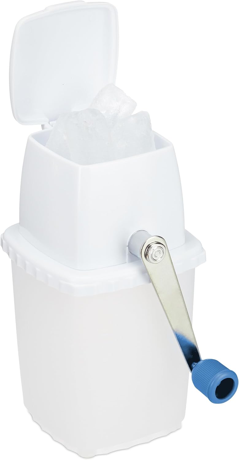 Relaxdays Eiscrusher, manuelle Eismühle, mit Handkurbel, Barzubehör, Crushed Ice für Cocktails, Long