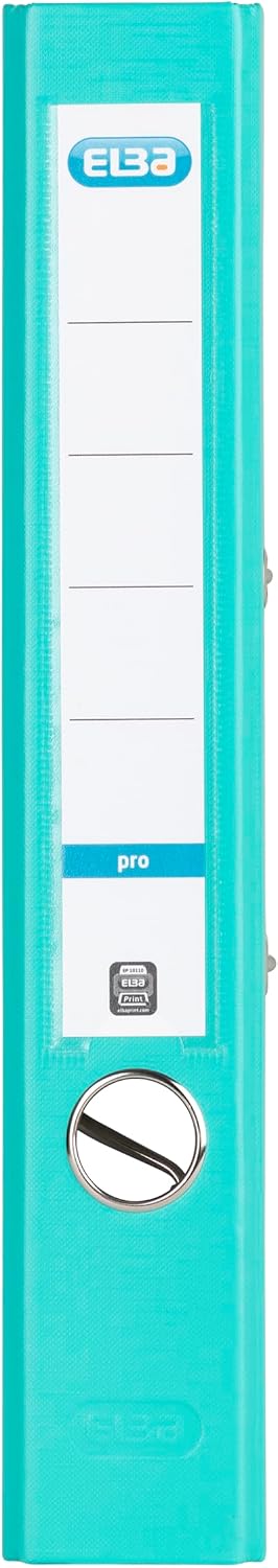 Elba Ordner A4, Smart Pro, 5 cm schmal, Kunststoff aussen, mint, 10 Stück, mint