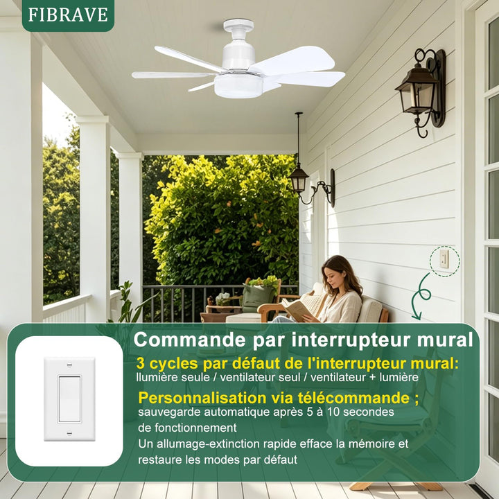 Deckenventilator mit Licht und Fernbedienung, 40 W