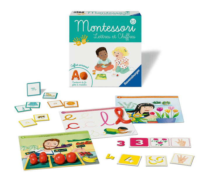 Ravensburger 4005556208050 Montessori - Buchstaben et chiffres Lernspiel, Einheitsgrösse