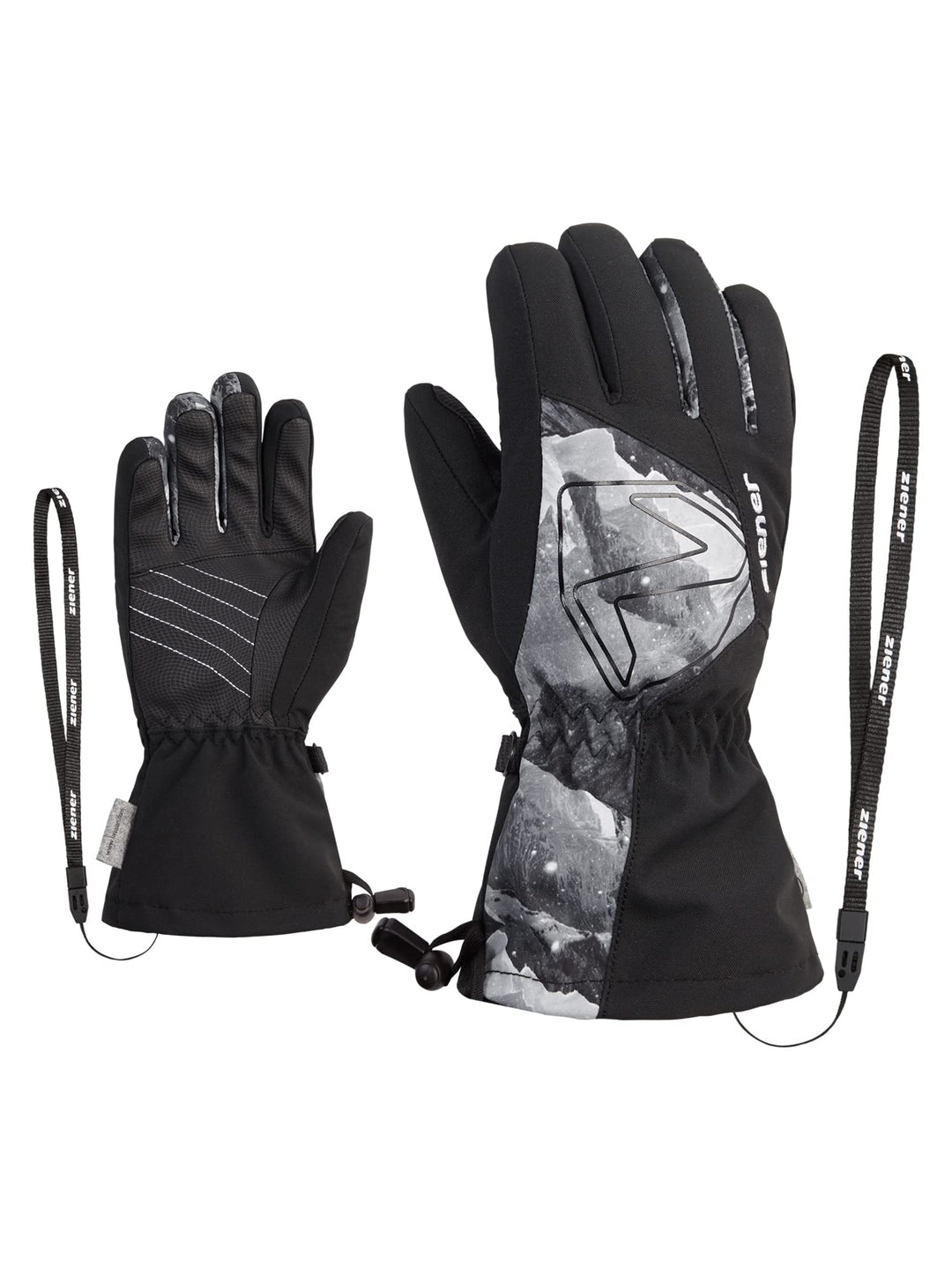 Ziener Kinder Laval Ski-Handschuhe/Wintersport | wasserdicht, extra warm, Wolle 7.5 black.grey mount