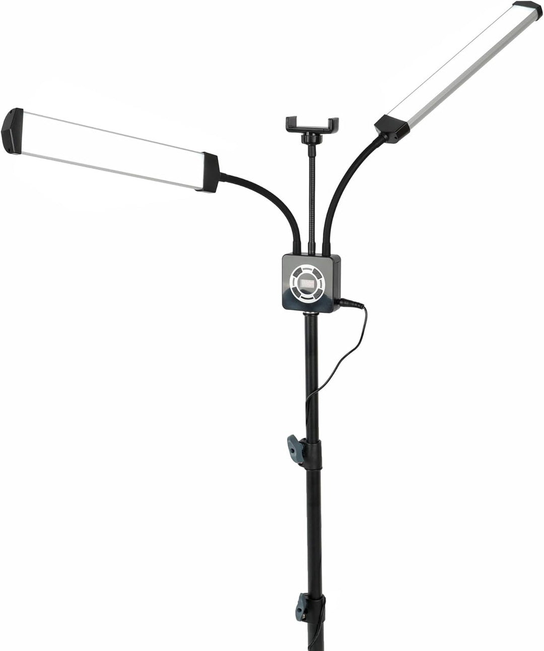 Dual Arm LED-Schönheitslicht für Wimpernverlängerung Make-up Maniküre dimmbar mit Handyhalter