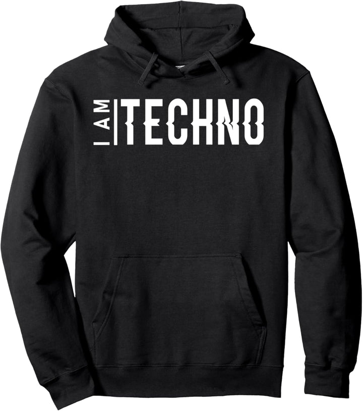 I am techno (weiss) - Techno Rave Festival Underground Techno Pullover Hoodie