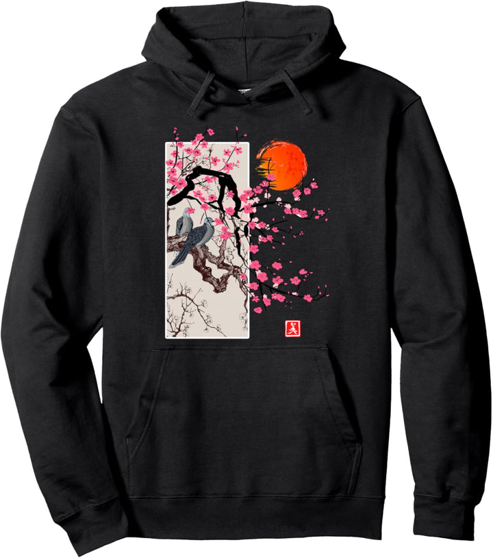 Vintage Sakura Blossom japanische Kirsche Landschaft Geschenk Tee Pullover Hoodie