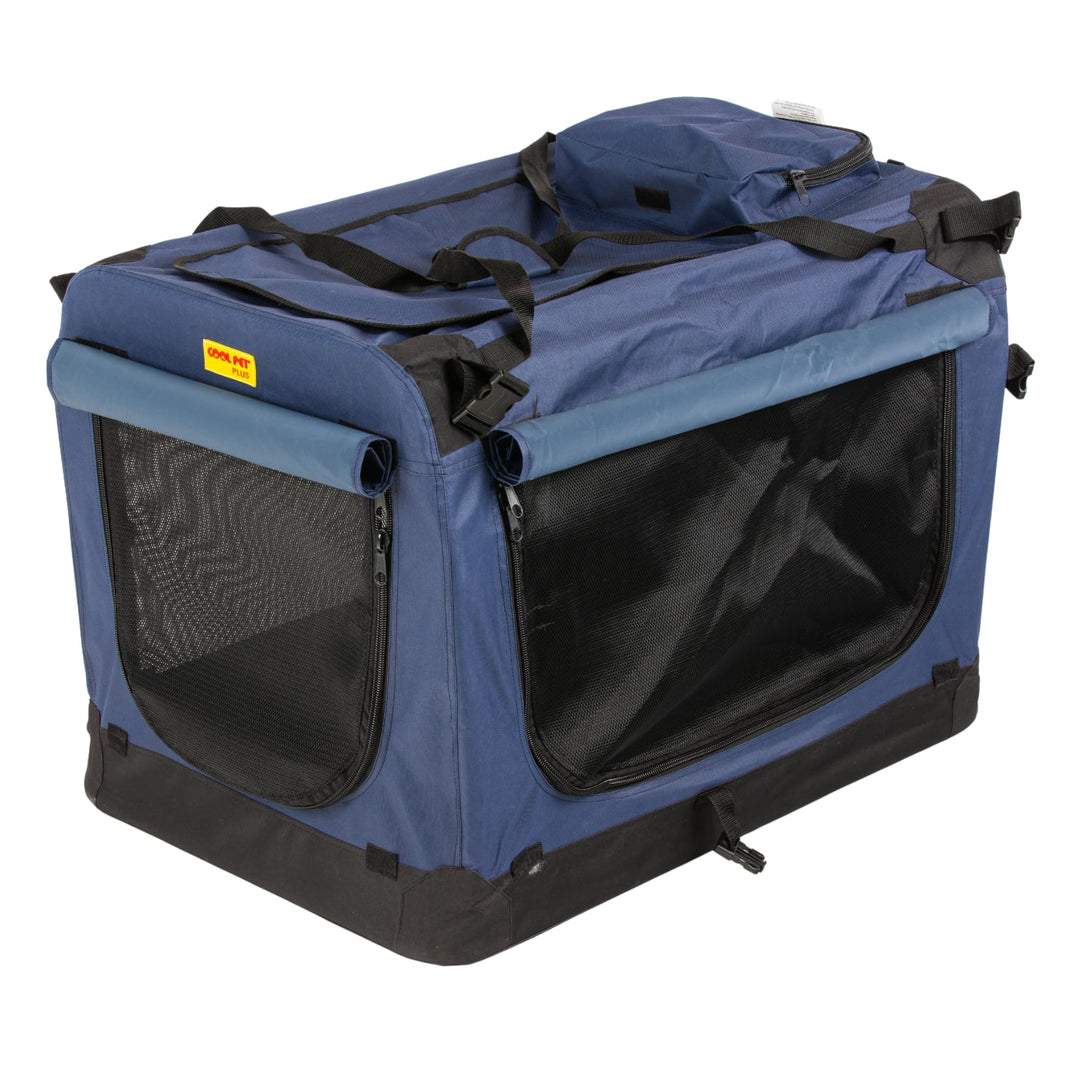 Hundebox XL 82 * 59 * 59cm, Käfig, Box, Box für Reisen (blau), blau