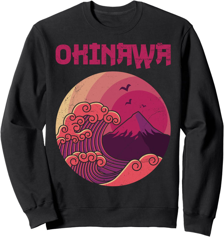 Retro Okinawa Grosse Welle Kanagawa Japan Sweatshirt