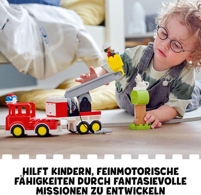 Lego 10969 DUPLO Town Feuerwehrauto Spielzeug, Lernspielzeug für Kleinkinder ab 2 Jahren, Set mit Bl