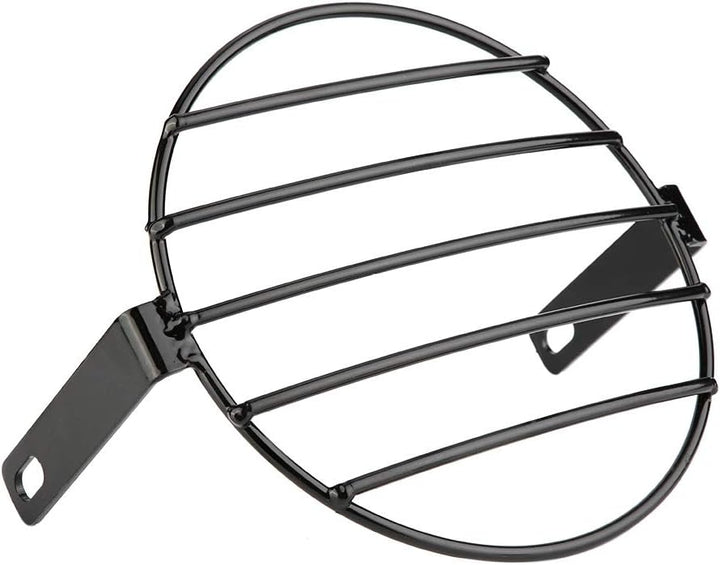 Reminnbor Scheinwerfergrillabdeckung 7inch Retro Metall Motorradgrill Seitenmontage Scheinwerferabde