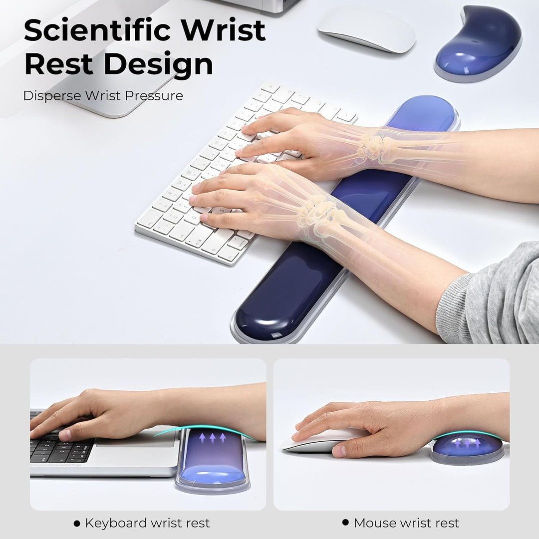 EooCoo Ergonomisches Mauspad mit Gel Handauflage + Handballenauflage Tastatur Satz, Gaming Mousepad