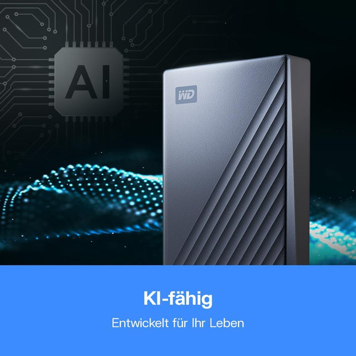 WD My Passport Ultra externe Festplatte 5 TB (mobiler Speicher, Metallgehäuse, herunterladbare Softw