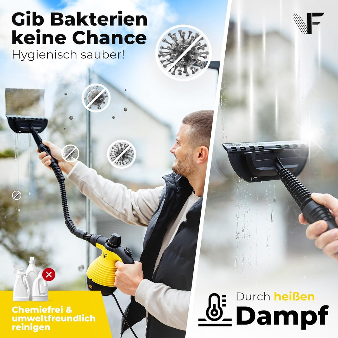 Neighbour's Friend® Dampfreiniger Handgerät mit vielen Aufsätzen 350ml Tank I Leistungsstarker Handd