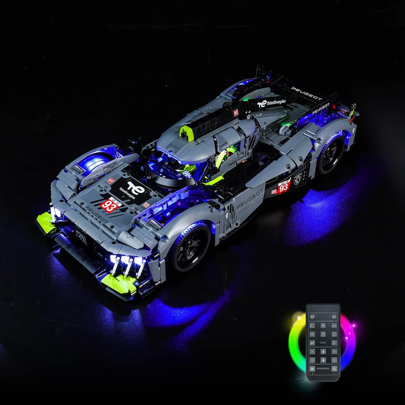 LocoLee Licht Kompatibel mit Lego Peugeot 9X8 24H Le Mans Hybrid Hypercar, Led Beleuchtungs Compatib