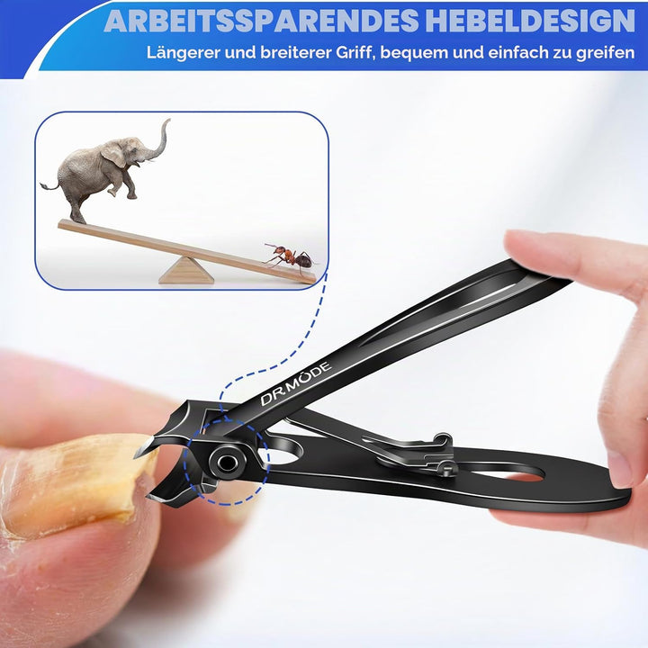 DRMODE Schräge Nagelknipser Fussnägel, Zehennagelknipser für Senioren Dicke Nägel mit breiter Backen