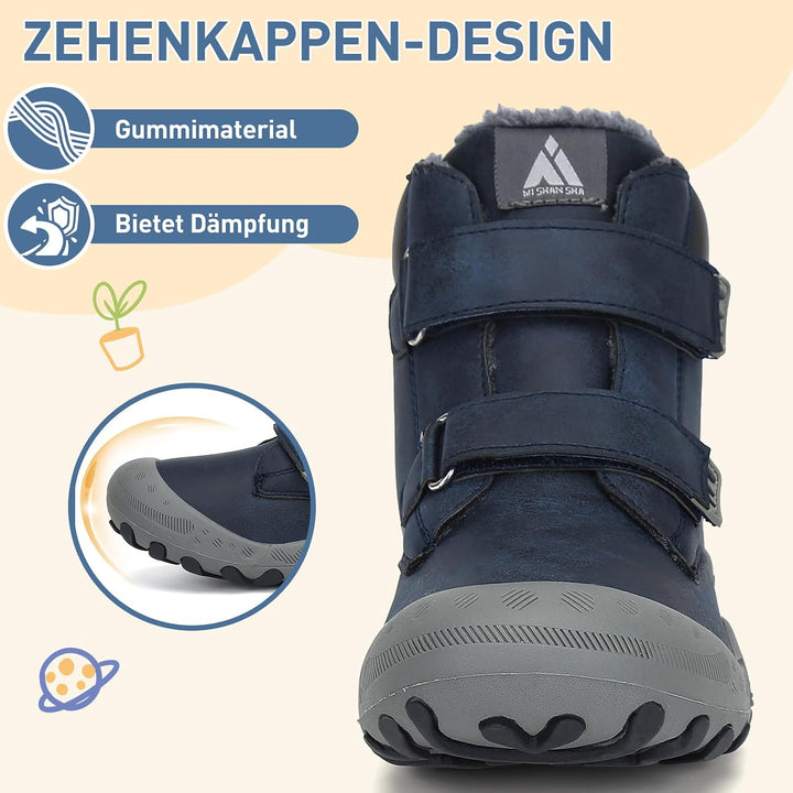 Mishansha Kinder Winterschuhe rutschfest Trekking Wanderschuhe Jungen Mädchen Bequem Baumwollschuhe
