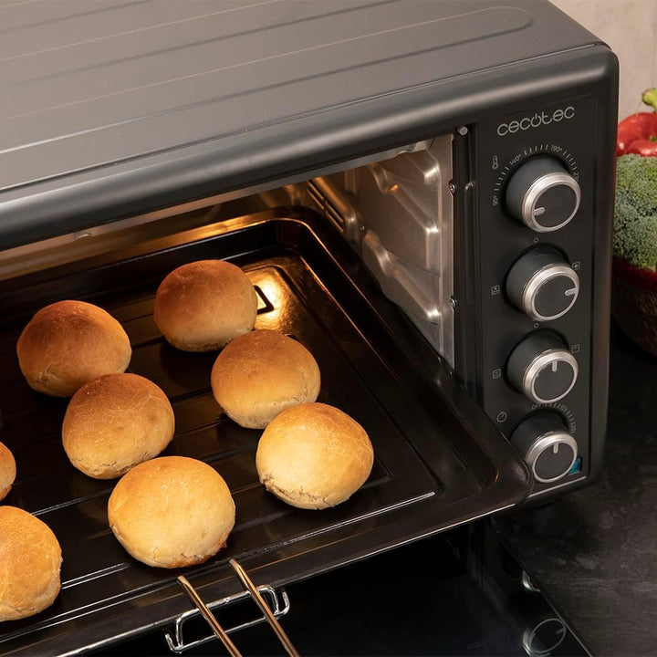 Cecotec Tisch-Konvektionsofen 60 Liter Bake&amp;Toast 6090 Black Gyro. 2200 W, Innenbeleuchtung, 12 Funk