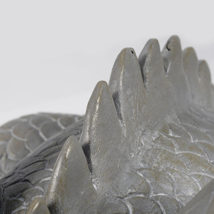 Wasserspeier Figur Drache Grisu aus Kunststein - (L x B x H): ca. 400 x 215 x 200 mm - Schlauchansch